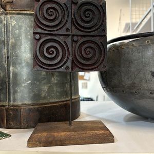 Spura Home Antique Decorative Wooden Stamp Stand